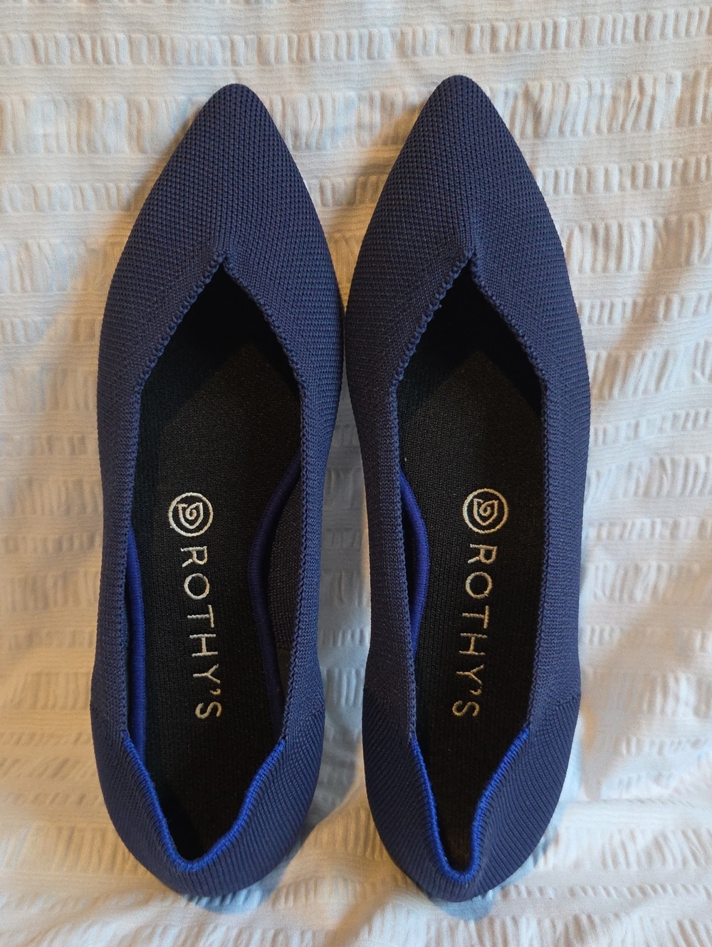 Rothy's Navy Pointed Knit Flats